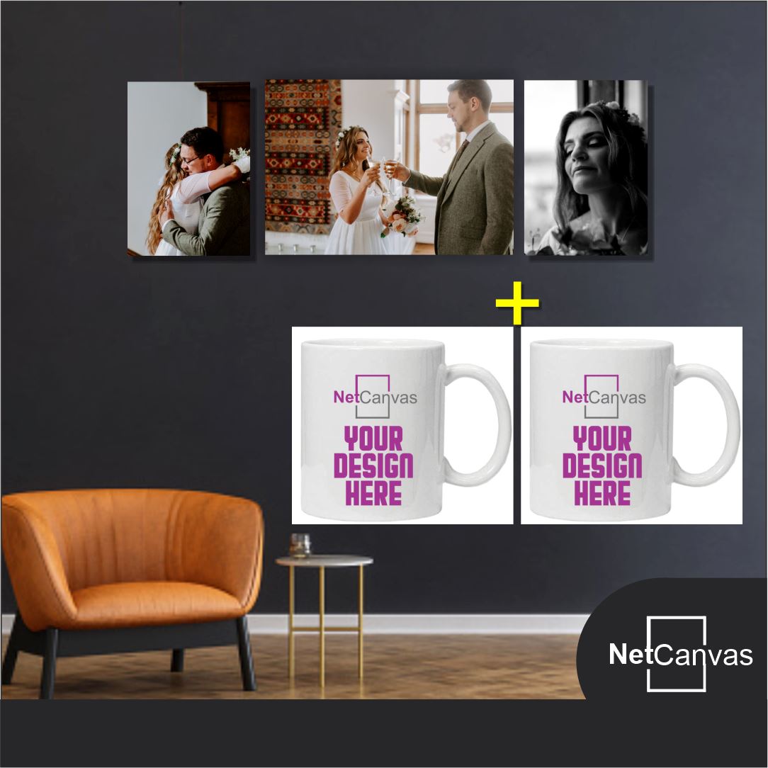 1 x A4 + 2 x A5 + 2 Free Mugs Classic Canvas NetCanvas 