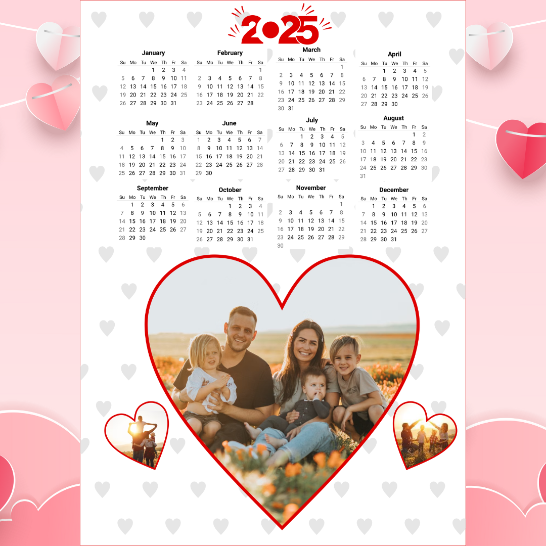 A4 Size Calendar Fridge Magnet - Valentine's Day