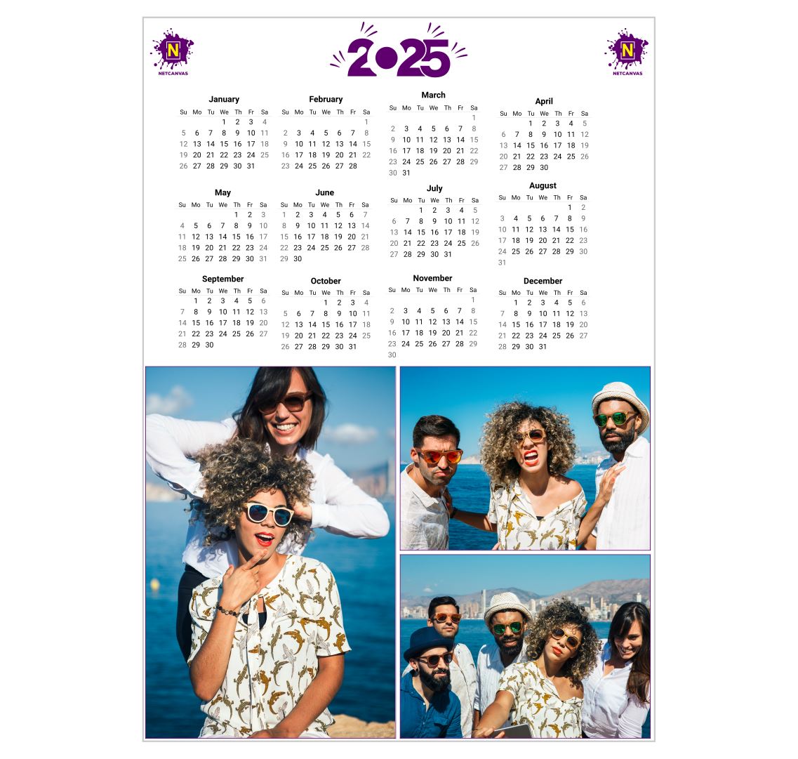 2025 A4 Size Calendar Fridge Magnet Classic Canvas NetCanvas 