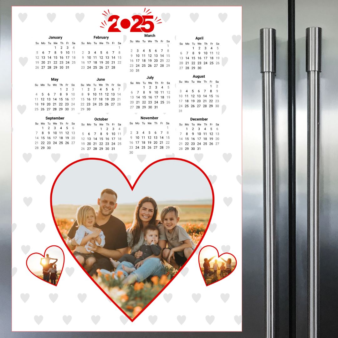 A4 Size Calendar Fridge Magnet - Valentine's Day Classic Canvas NetCanvas 