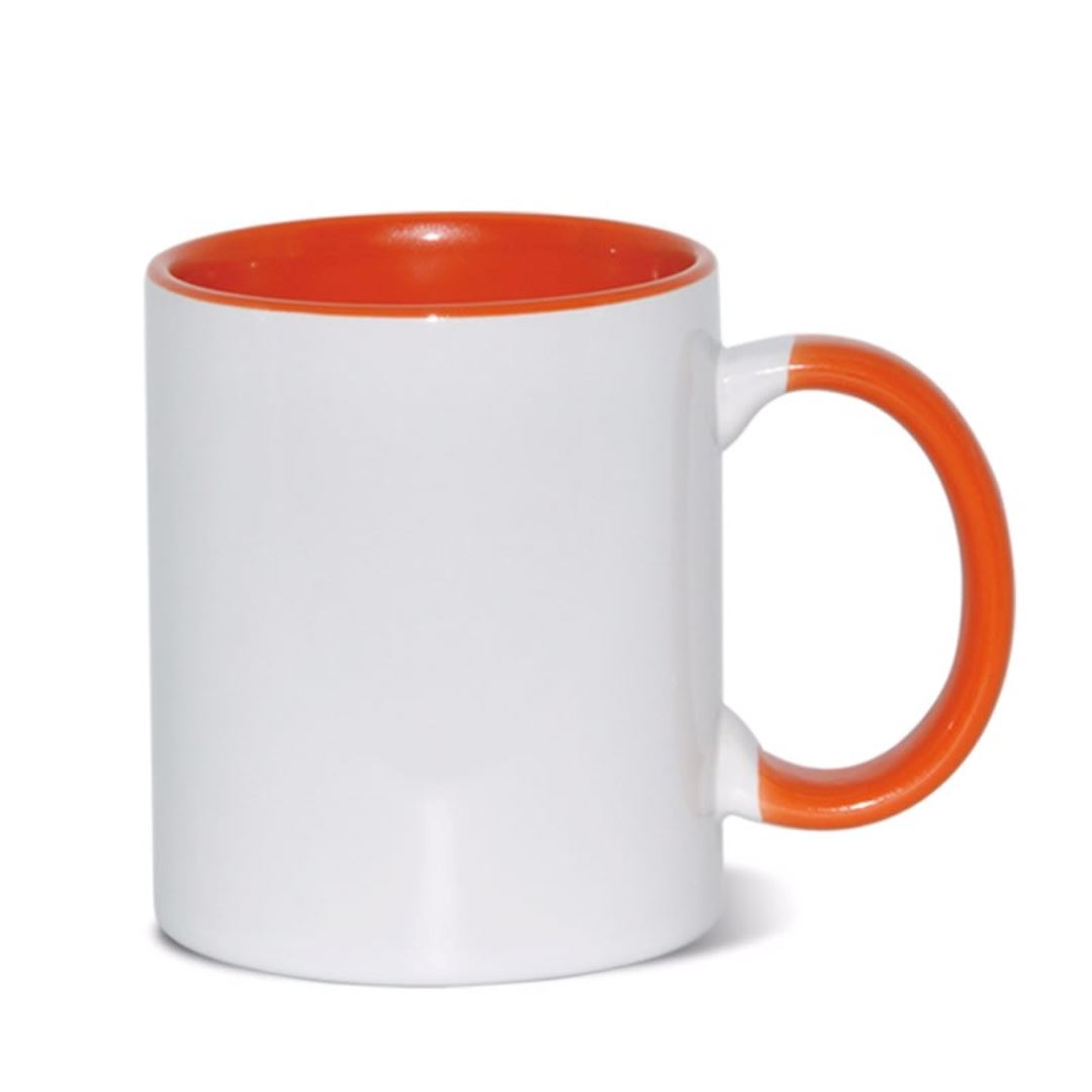 Colour Rim & Handle Photo Mug 11oz (Choose your colour) Classic Canvas NetCanvas Orange 