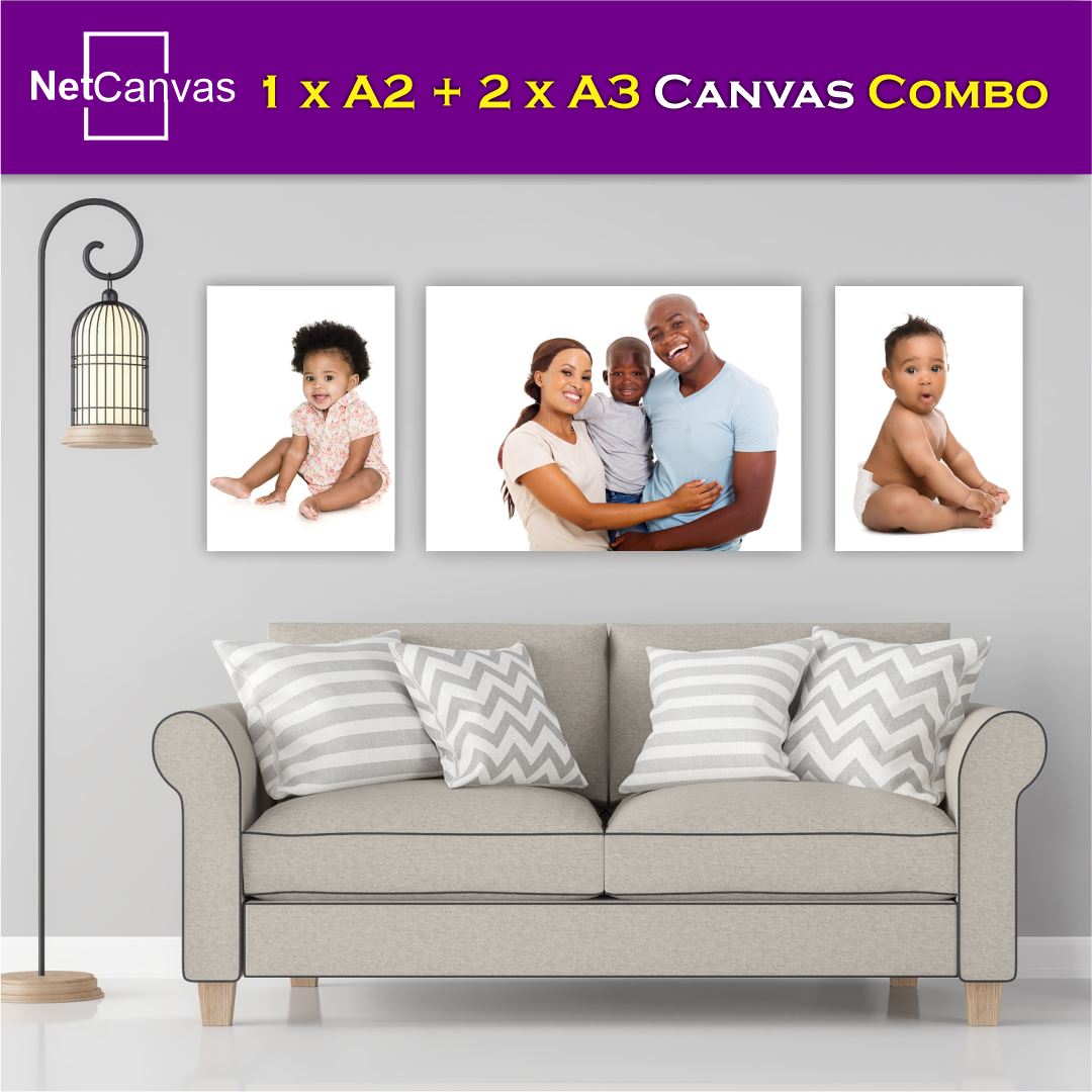 Copy of 1 x A2 (Large Feature) Plus 2 x A3 Classic Canvas NetCanvas 