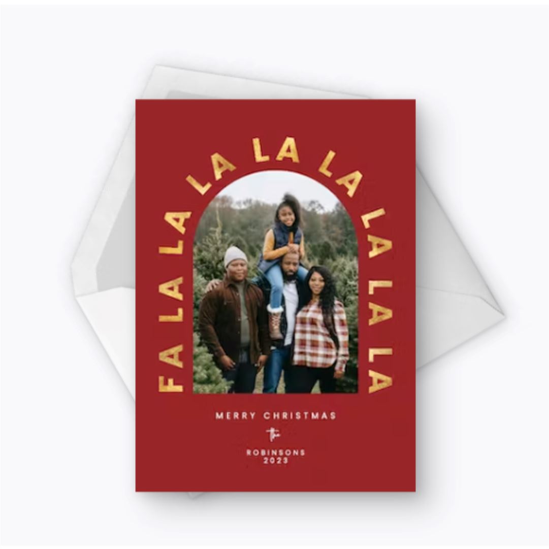 Fa la la curved frame - Christmas card NetCanvas 