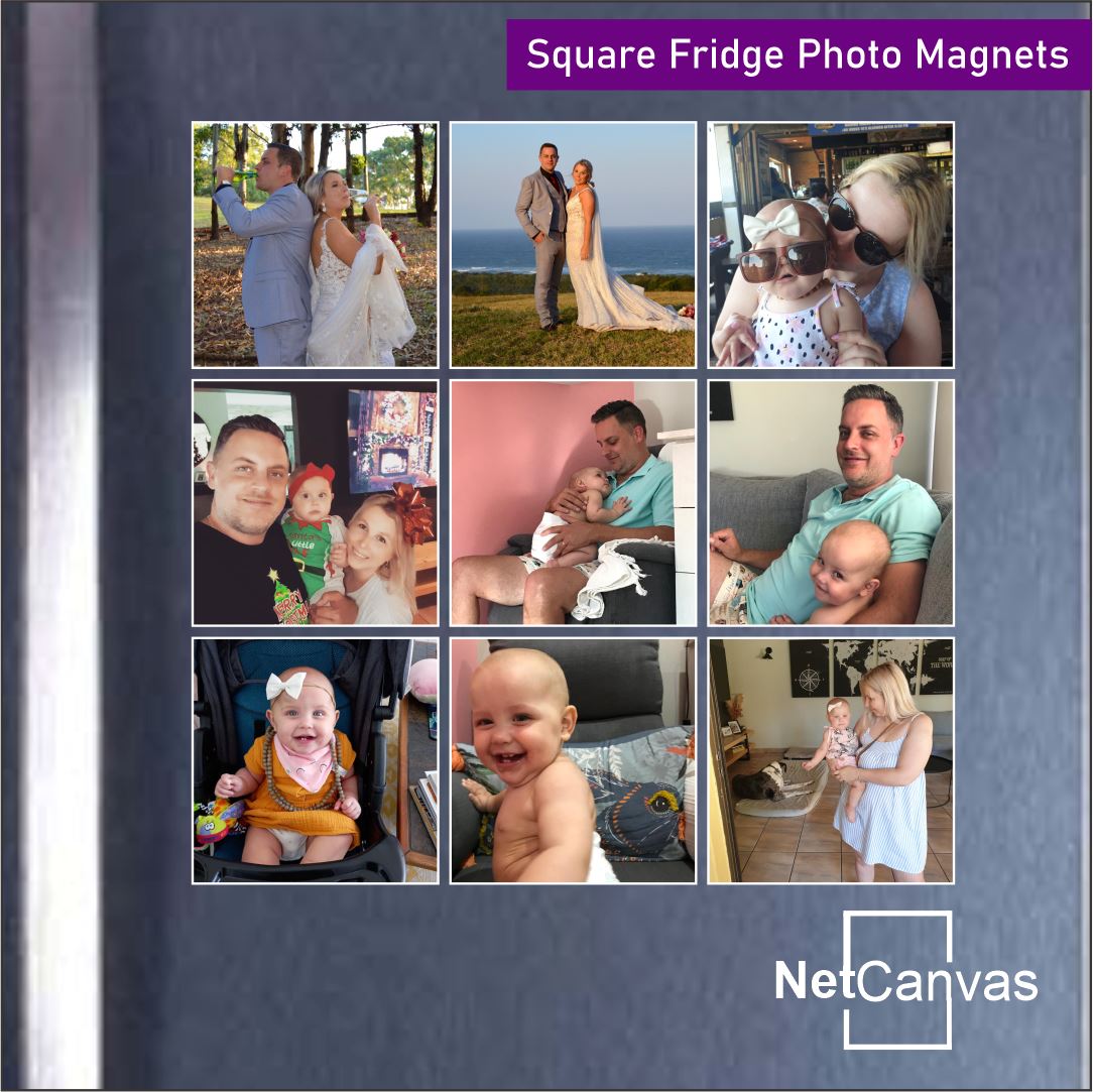 FREE 6cm x 6cm Square Fridge Magnets - Set of 9 NetCanvas 