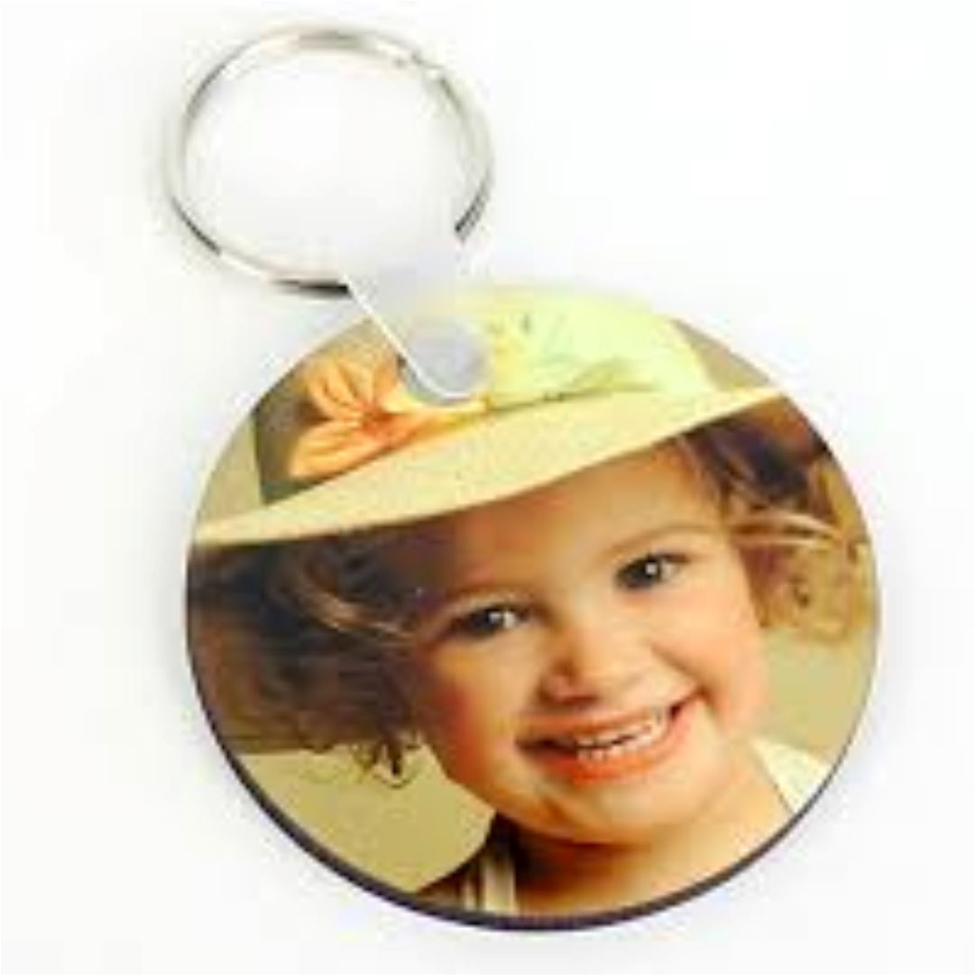 Wooden Photo Keyring Round Printed Gifts NetCanvas 